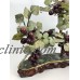 Natural Stone Alabaster Grape Clusters Jade Green Purple on Marble Wood Base    123270072131